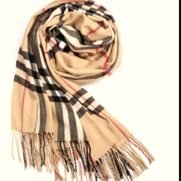 🍁Pashmina Tan and Black Scarves & Wraps - Picture 2 of 4